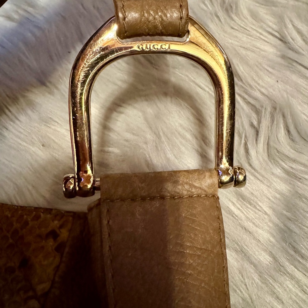 Gucci Brown Python and Leather Greenwich Hobo Bag. - image 12